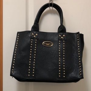 Faux black studded purse size Med